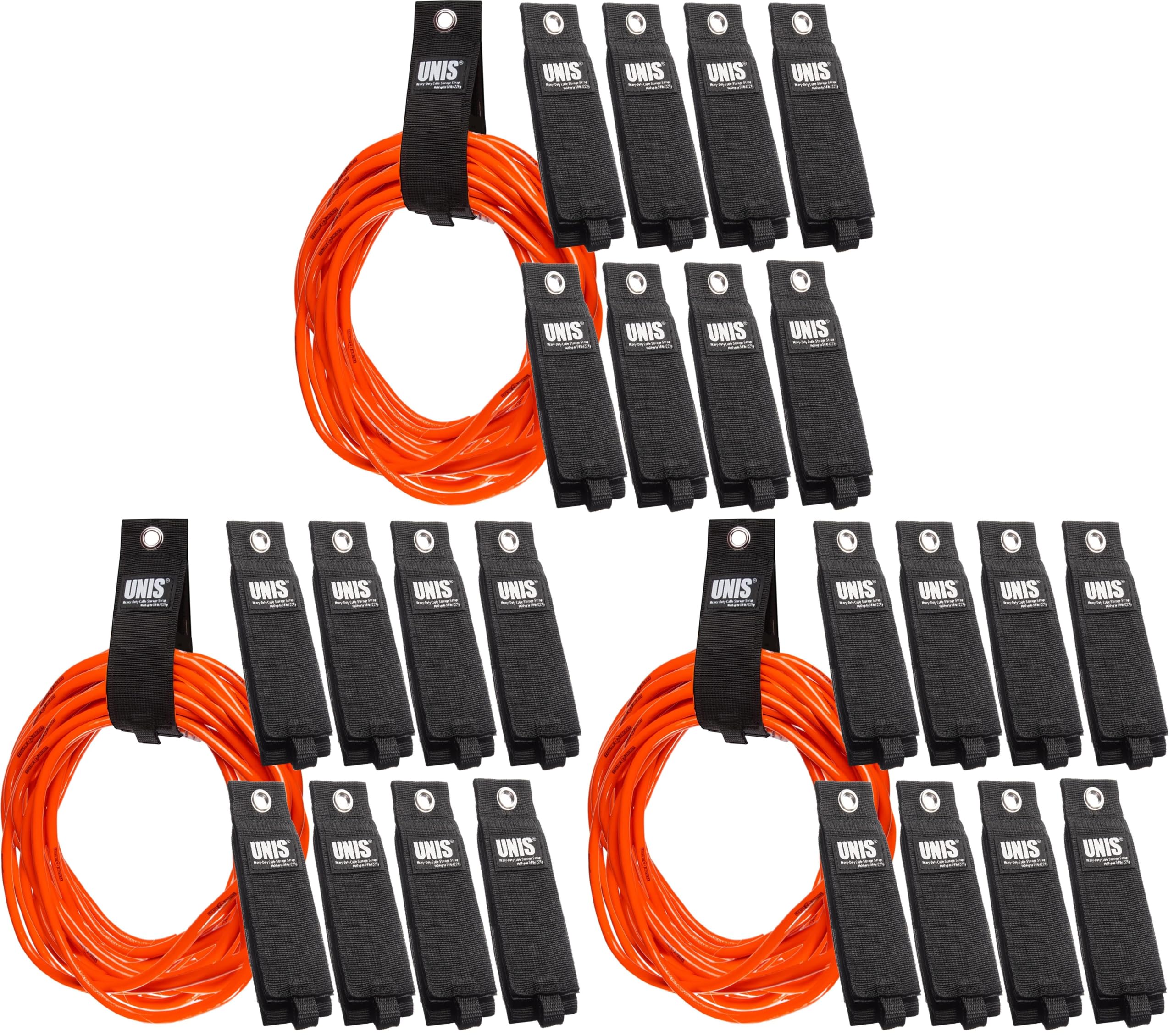 24 Pack Heavy Duty Large 13-inch Extension Cord Storage Extendable Cable Ties Strap Loop Hanger Organizer for Cable, Hose, Power Cord, and Rope