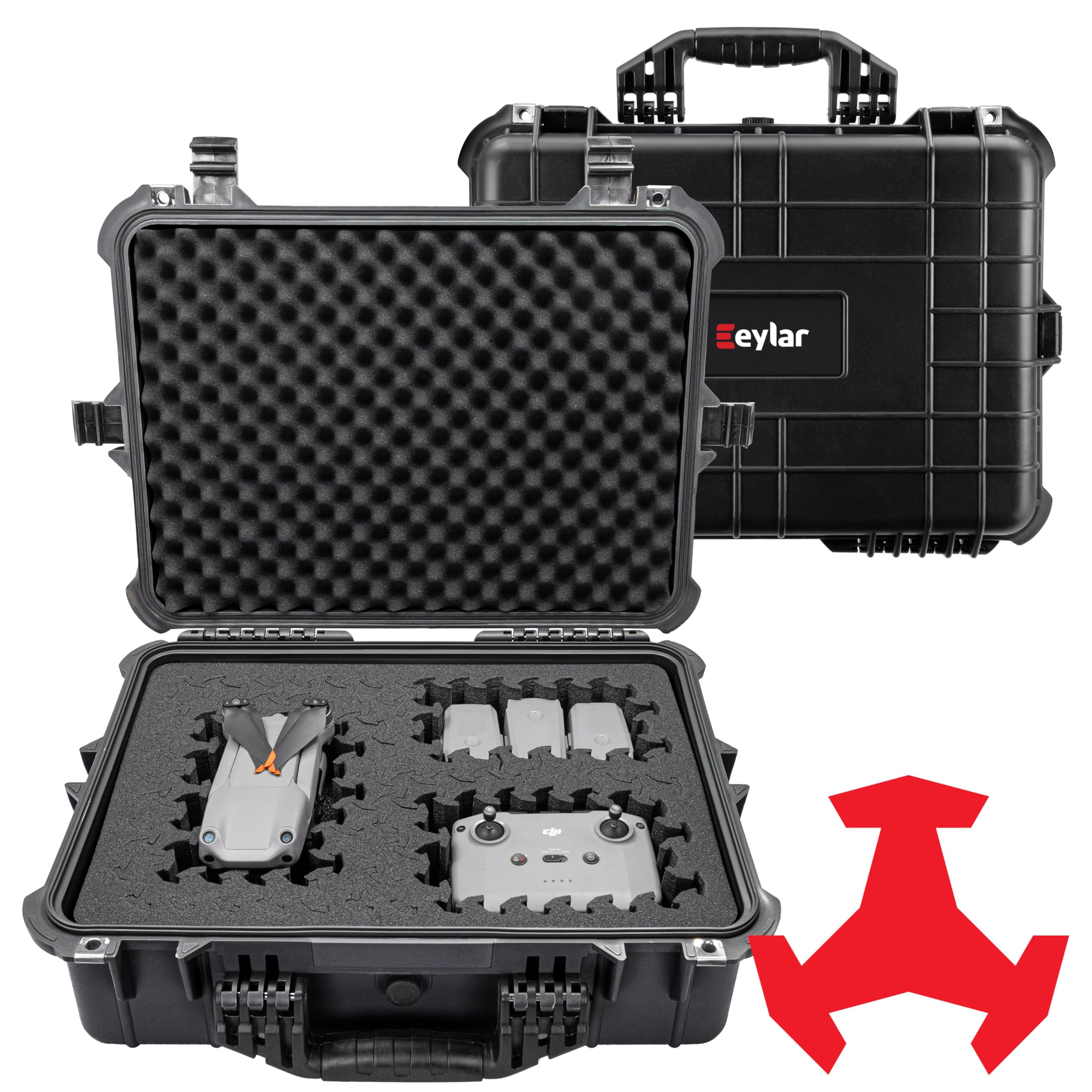 Eylar 20" Large Hard Case Equipped With Ragar Reconfigurable & Reusable XP Crosslinked Foam Insert, Waterproof, Shockproof For Equipment, Drones And