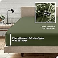 Vista 269 de Bare Home - Sábana bajera de microfibra 1800 muy suave y duradera, para colchones altos tamaño individual, color gris pardo