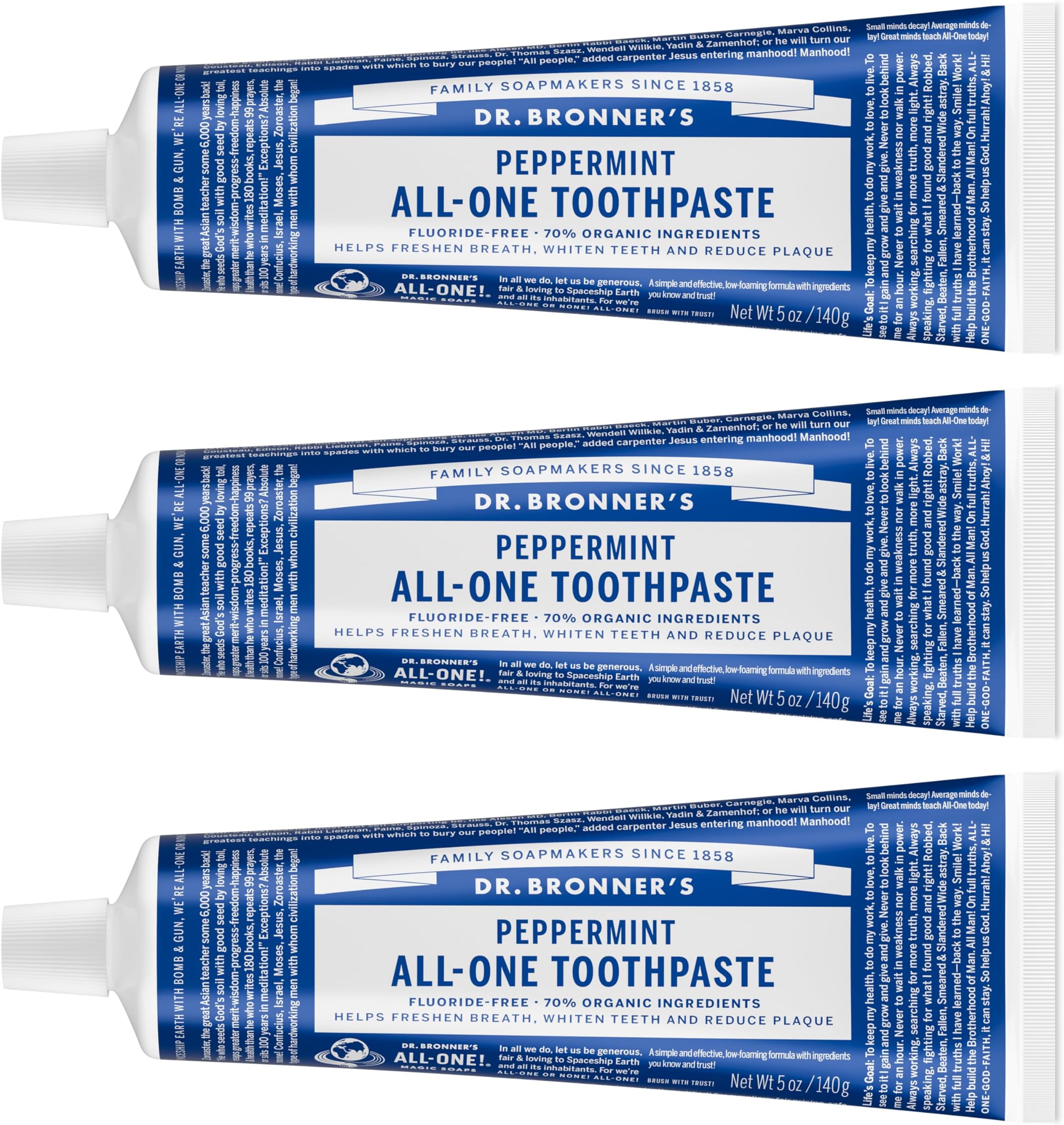 Dr Bronner's Peppermint All-One Toothpaste Pack of 1 by Dr. Bronner's