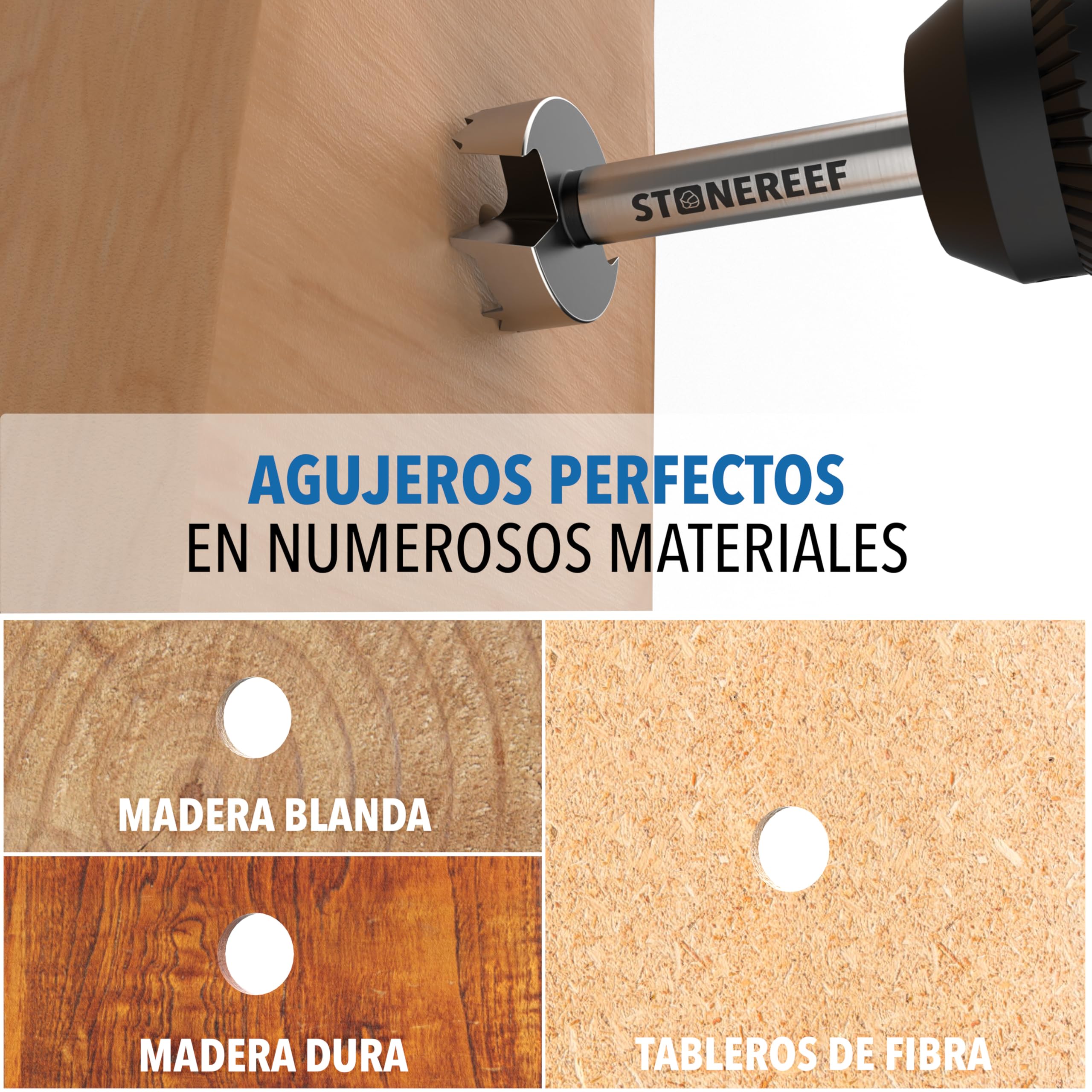 Juego de brocas Forstner de 12 piezas [Ø 10 – 50 mm incluida caja] – Brocas para madera – Broca plana precisa y taladro perforador, también conocido como broca transportadora/fostner – ideal para la