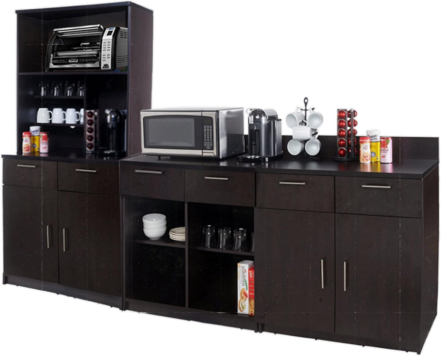 BREAKtime Coffee Break Lunch Room Furniture Buffet Tea & Coffee Bar Color Espresso