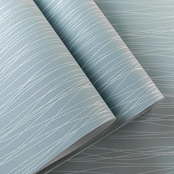 Baketron Light Blue Striped Wallpaper Modern 3D Embossed Wallpaper Metallic Sky Blue Glitter Textured for Bedroom Adults Teenager Living Room Lounge Hallway Hall