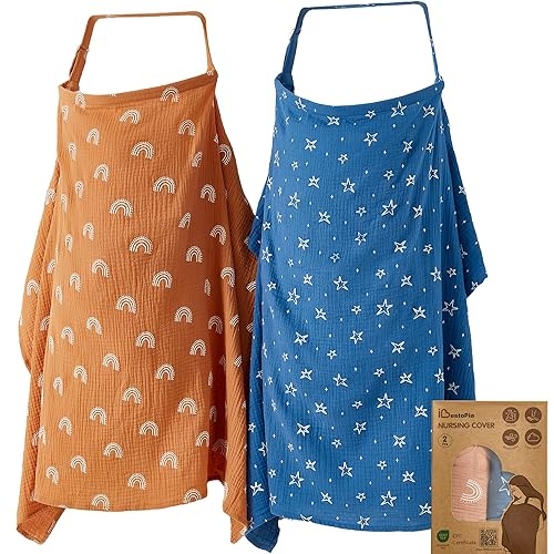 Miniatura 7 de Cubierta de lactancia 100% algodón, cubierta de lactancia materna, muselina de privacidad, cobertura completa, bufanda de lactancia para bebé