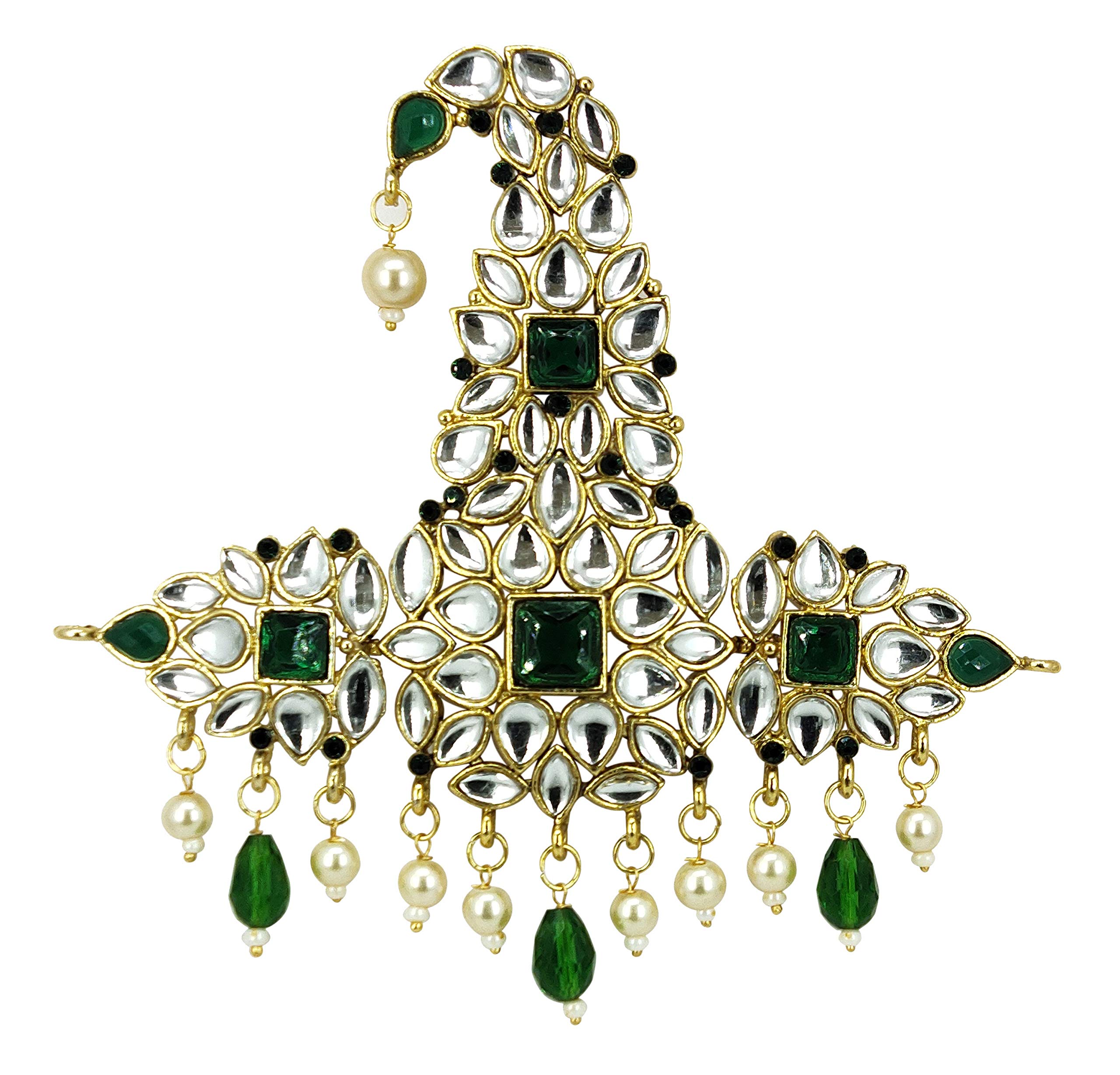 RAADHE CREATION® Golden Plated Traditional Stone Green Pearl Classy Safa kalgi for Groom Pagdi Wedding Dulha Accessories (B08CHNSKMD) Amazon Price History, Amazon Price Tracker