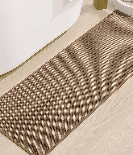 YIHOUSE Alfombras de baño de 17 x 47 pulgadas, alfombra de baño larga antideslizante de secado rápido, alfombras de baño delgadas para debajo de la