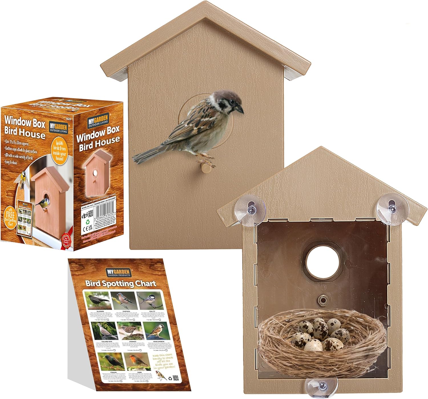 My Garden Bird Nesting Box with Suction Cups – Weather Resistant Birds ...