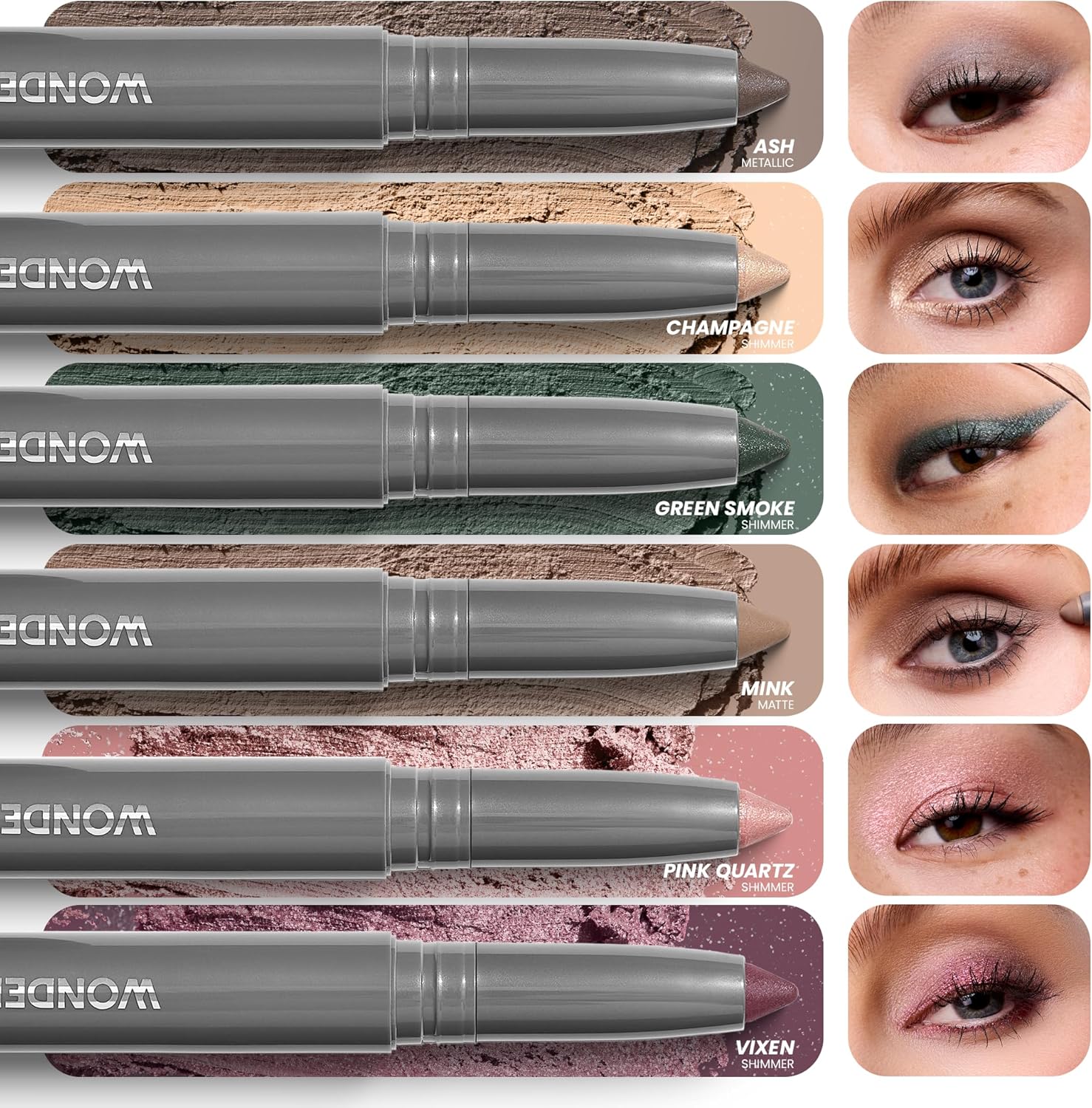 Wonderskin IYKYK Eyeshadow Stick - Longwear Eye Shadow Sticks, Budge-Proof and Waterproof Matte Eyeshadow Stick with Built-in Sharpener (Mink) - Image 7