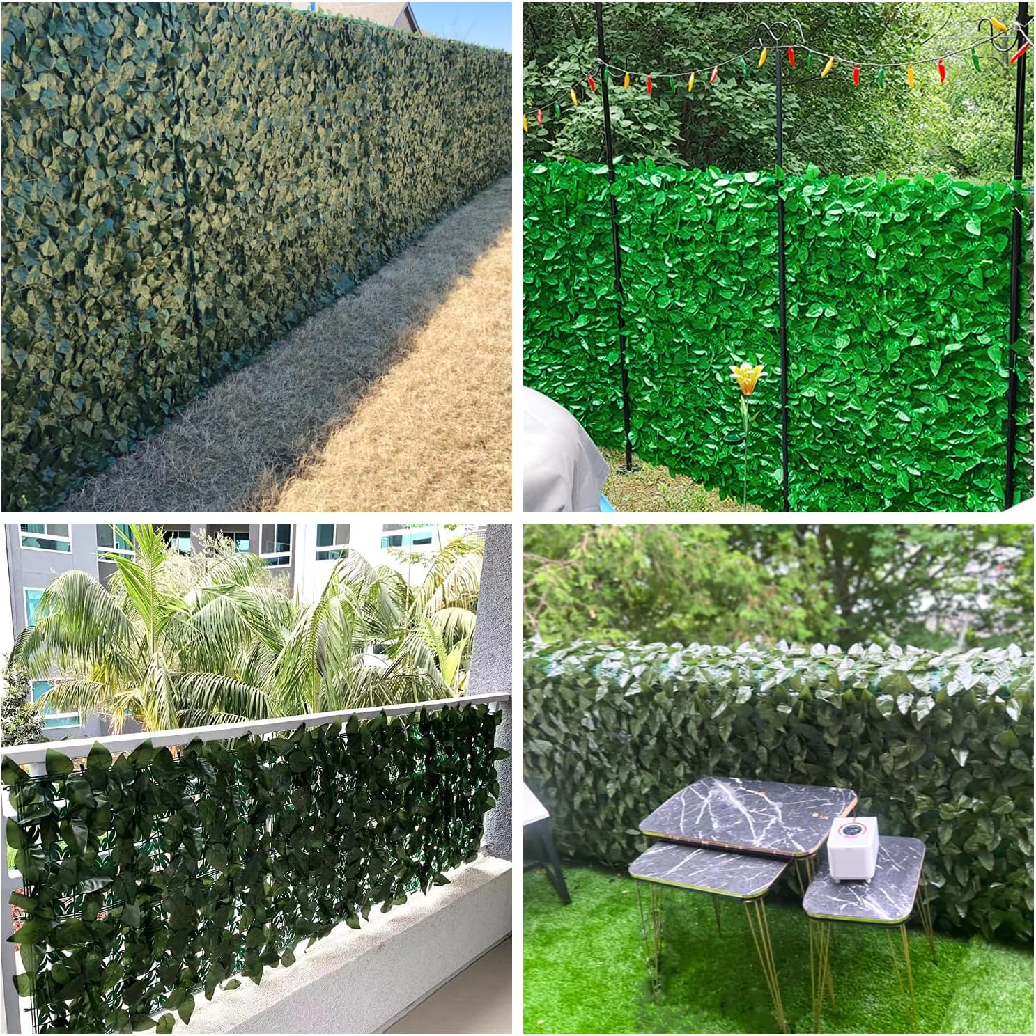 E&K Sunrise 1 PC 39"x117" Faux Laurel Leaf Privacy Fence Screen Artificial Leaves Hedge Fence Covering Wall Decoration Panels for Garden Backyard Porch Indoor Outdoor