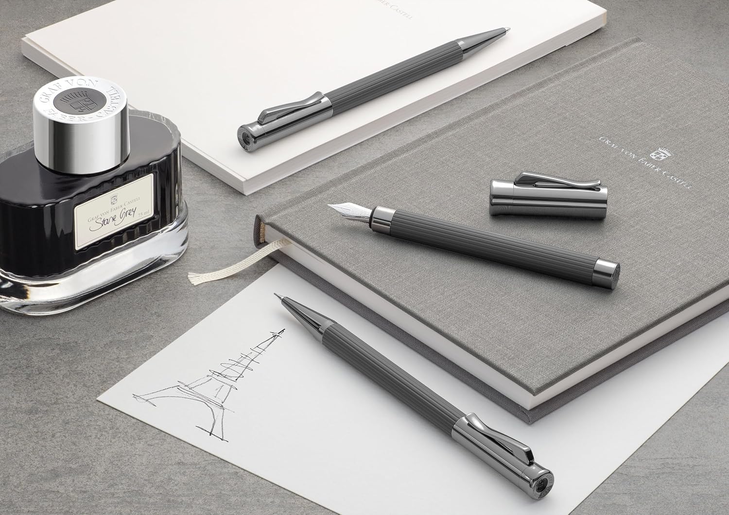 FABER-CASTELL 131587 131587 0.7mm Mechanical Pencil, Tasimio Stone Gray