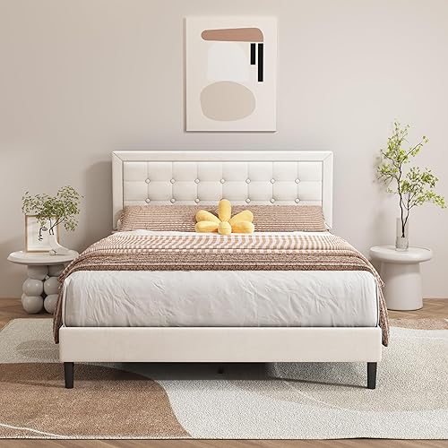 alazyhome Moderna plataforma tapizada de terciopelo tamaño individual con cabecero con botones acolchonados, listones de madera maciza, soporte, no