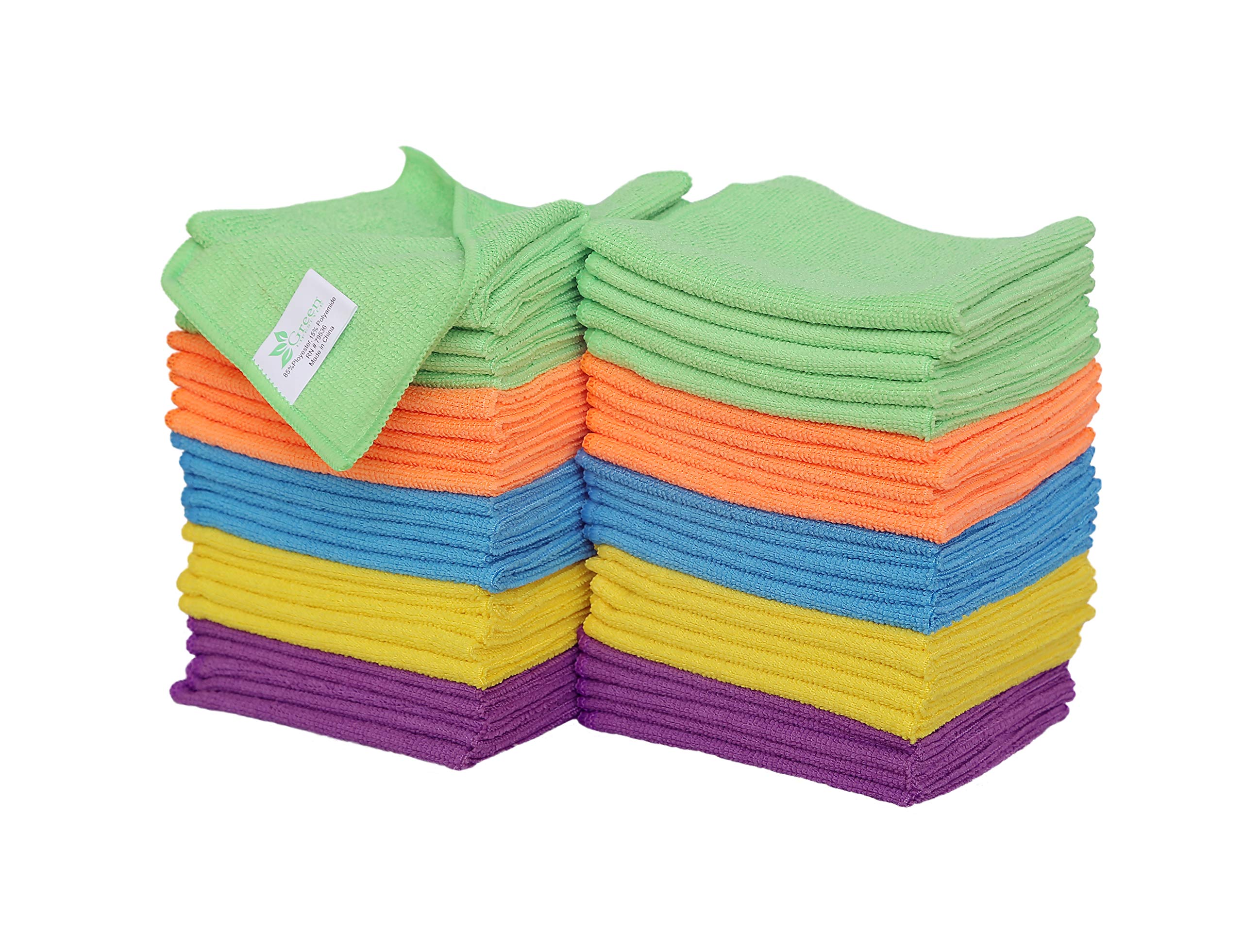 Microfiber Cleaning Cloths- for Kitchen, Car, Super Absorbent Cloths - Polishing Shop Rags with Streak Free Finish for Indoor, Outdoor Surfaces 50PK