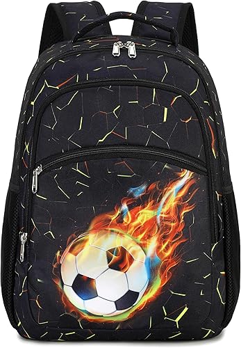 LOIDOU Mochila para niños de fútbol y preescolar, mochila escolar de 16 pulgadas para niños de 3 a 8 años