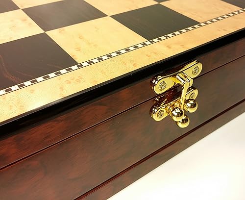 Miniatura 7 de Juego de ajedrez de generales de la guerra civil estadounidense con 17 pulgadas de alto nogal oscuro y tablero de almacenamiento brillante de color