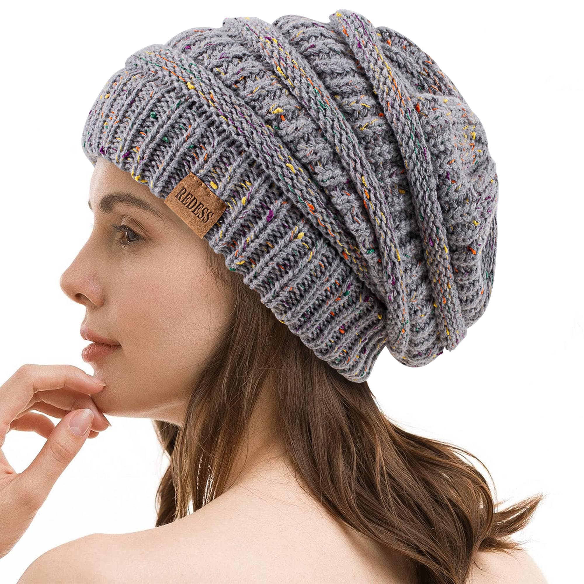 REDESS Slouchy Beanie Hat per Uomo e Donna Winter Warm Chunky Soft Oversize Cable Knit cap