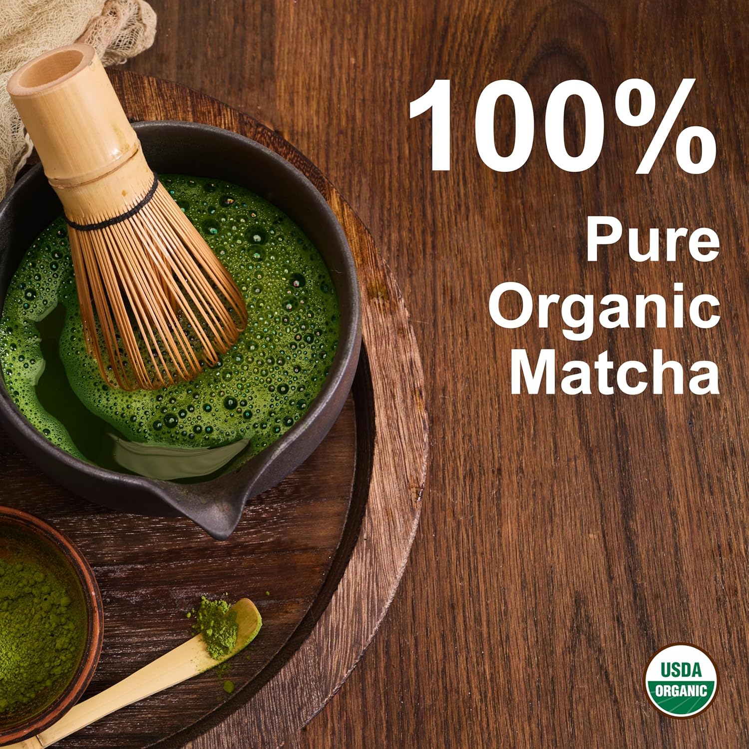 Organic Ceremonial Grade Matcha Powder, 100 Servings | First Harvest Authentic Japanese Origin | 100% Barista-Grade Matcha Green Tea For Latte, Beverage & Baking - Image 6