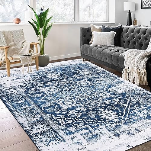 Fashionwu Alfombra grande de pelo corto, lavable, ultrasuave, antideslizante, de 4 x 6 pies, para sala de estar, casa de campo, guardería,