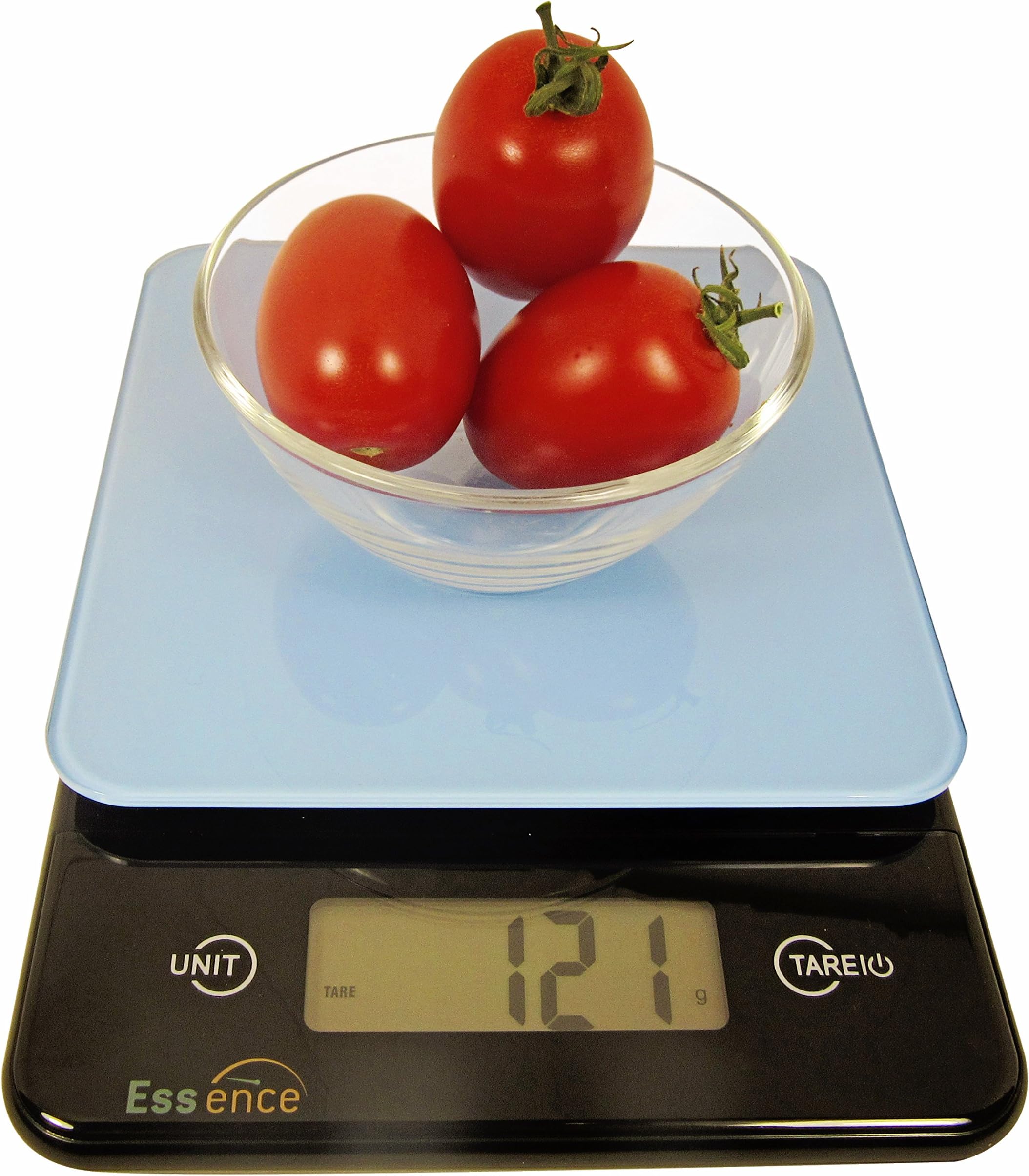 ESSENCE Digital Kitchen and Food Scale, Silver and Blue – No-Hassle Replacement Guarantee (Blue)