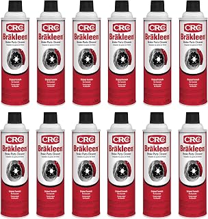 CRC Brakleen 1003706 Non-Flammable Brake Cleaner Spray, 19 oz 12-Pack | Grease, Oil & Tar Remover for Brakes