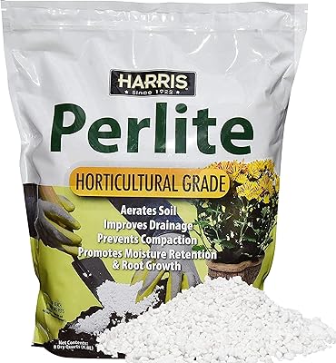 Harris Premium Horticultural Grade Perlite for Plants and Gardening, 8qt