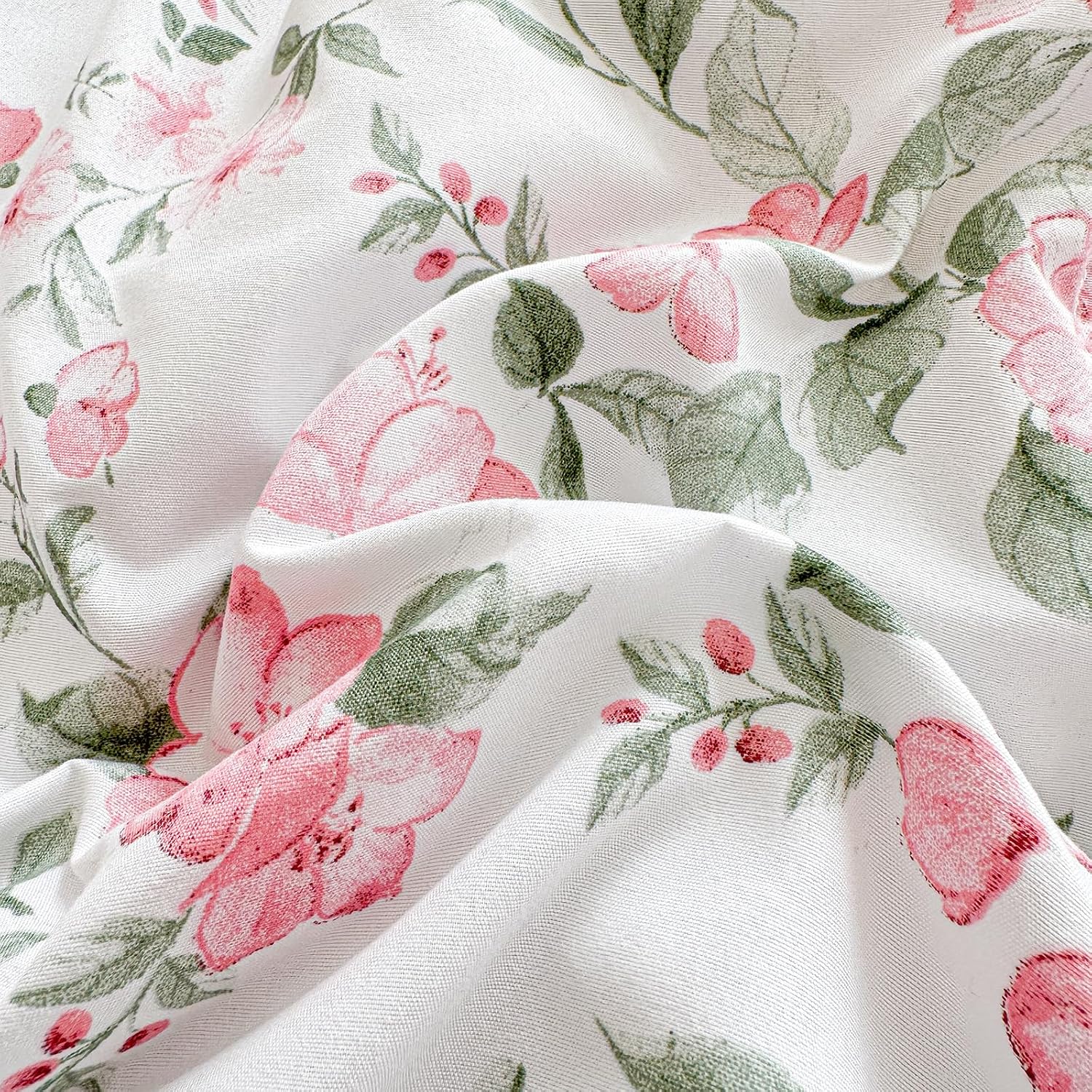 3 Pieces Pink Rose Flowers Crib Bedding Set Baby Ruffled Quilted Comforter with Fitted Sheet and Bed Skirt - Cute Ruffled Shabby Chic Baby Girls Bedding Soft Blanket Floral Design