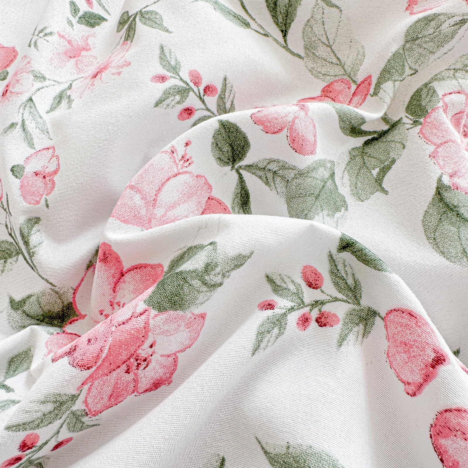 Juego de ropa de cama floral para cuna con volantes, edredón acolchado de flores blancas y rosas con sábana bajera y falda de cama para bebés y niñas, bonito juego de cama con volantes, diseño de