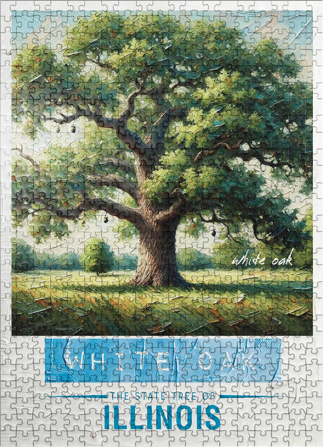 MyPuzzle State Trees Series: Illinois, White Oak - Premium 500 Piece Jigsaw Puzzle for Adults