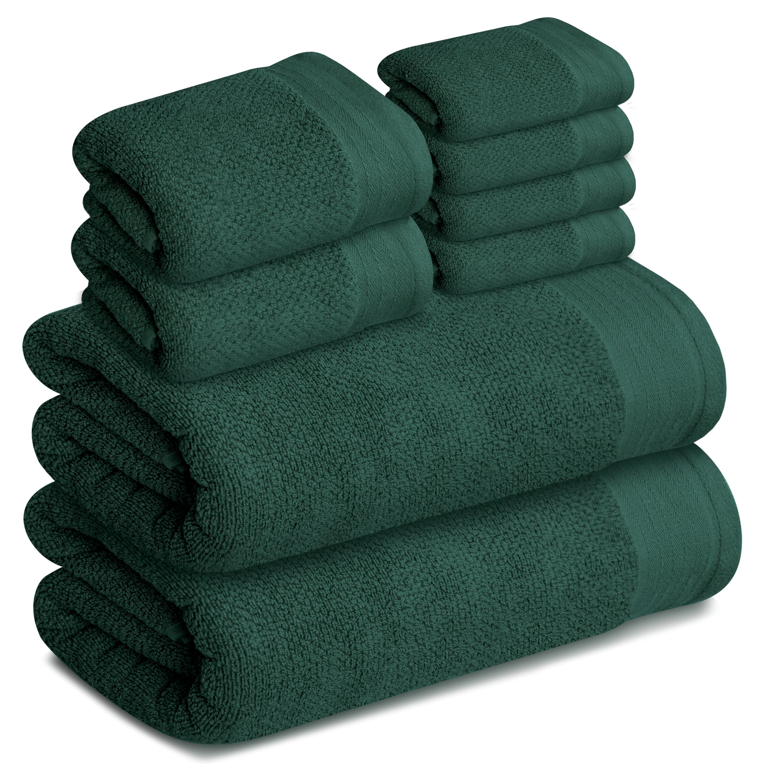 Tens Towels Pack of 8 Popcorn Textured Luxury Towels Set 2 Extra Large Bath 2 Hand 4 Washcloths
