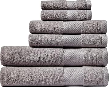Lacoste Heritage Supima Cotton 6-Piece Towel Set, Meteorite