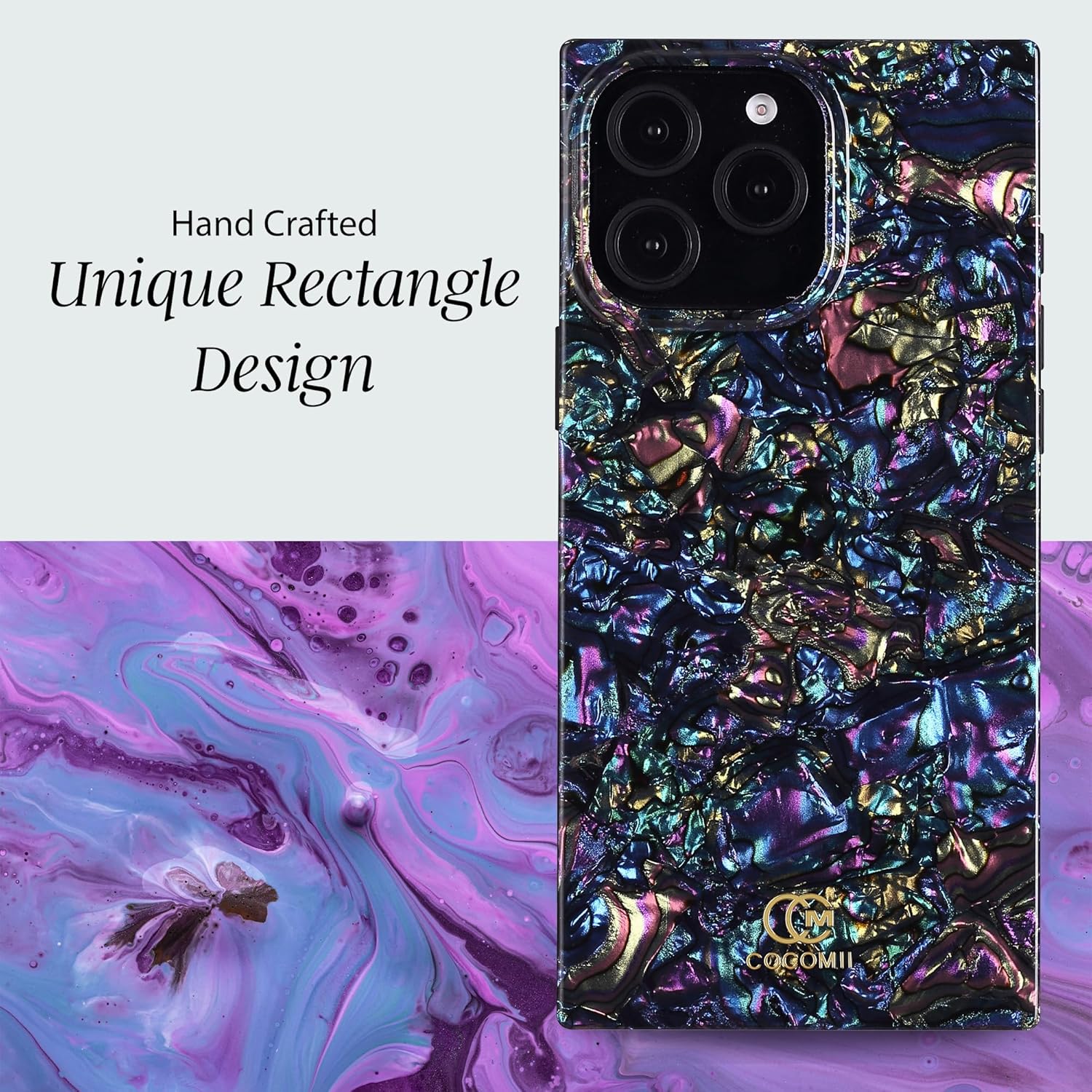 Cocomii Retangle Case for iPhone 16 Pro, Compatible with MagSafe, Nebula Abalone Shell - Image 4