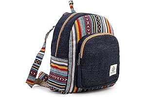 Mini Hemp Backpack Bag - Boho Eco Friendly Unisex Rustic Durable Adjustable...