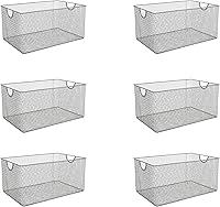 Vista 23 de YBM HOME Organizador de despensa de cocina, cesta de alambre para estantes, armarios, despensa, encimera, cesta de almacenamiento abierta de malla