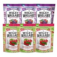 Vista 10 de Wiley Wallaby Regaliz de 10 Onzas Rojo Clásico, Sandía y Bayas Explosivas Estilo Australiano Gourmet Suave y Masticable Paquete Variado de Dulces