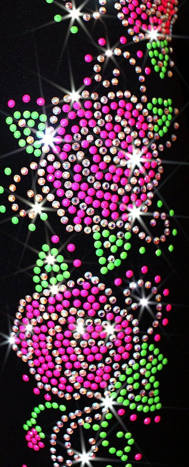 Ice Fire Figure Skating Jacket with Roses Swirls Design