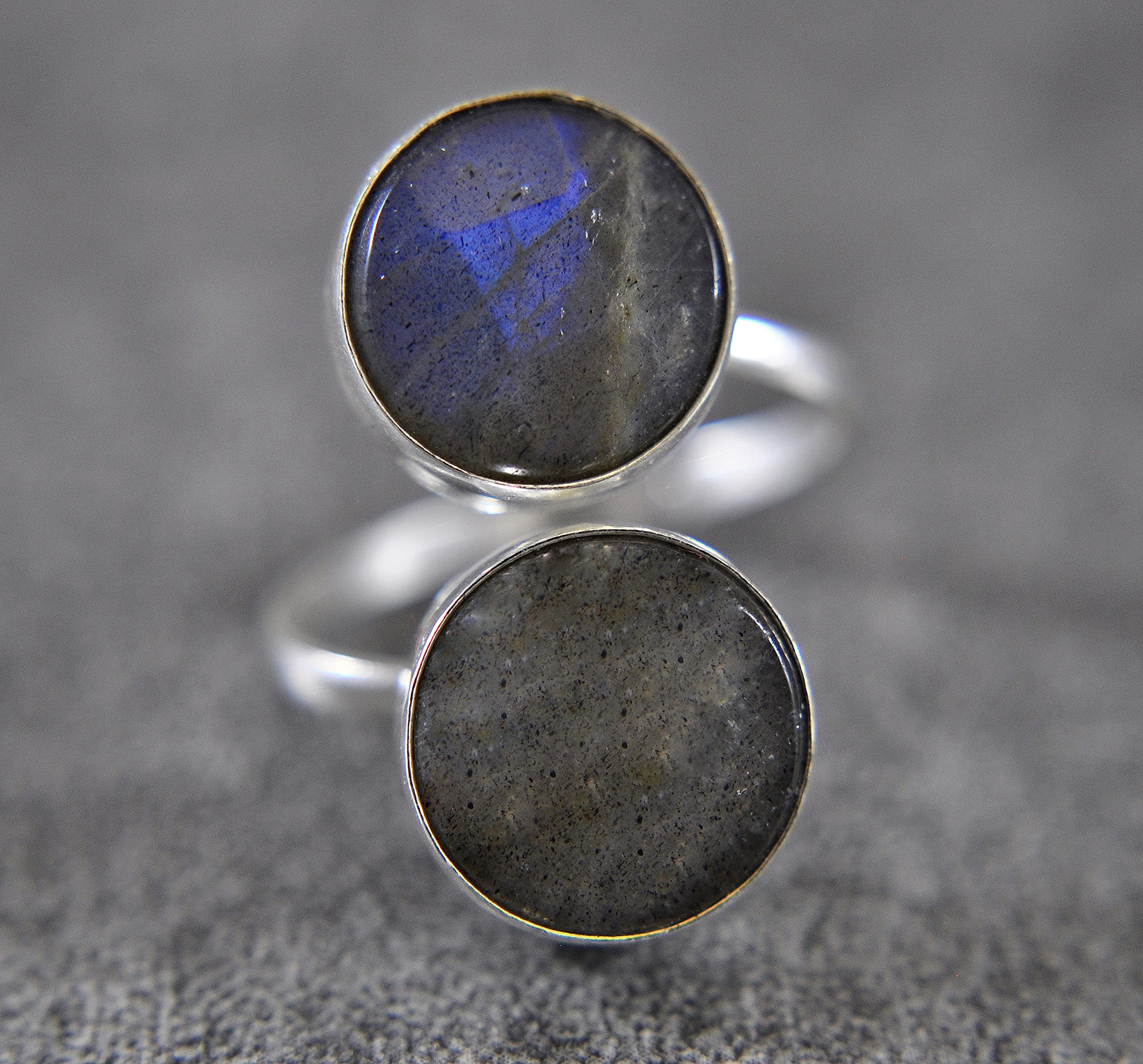 Labradorit - 925 Sterling Silber - Heilstein - Kette - Grau - Rund - Halskette mit Anhänger - Damen - Geburtstag - Silberkette - Geschenk für Sie - Schmuck - Handmade