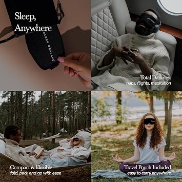 Sleep Oracles 100% Blackout Sleep Mask for Side Sleepers & Lash Extensions | Zero Eye Pressure 3D Eye Mask for Sleeping, Black Eye Mask for Travel or Blindfold | Men & Women Travel Essentials