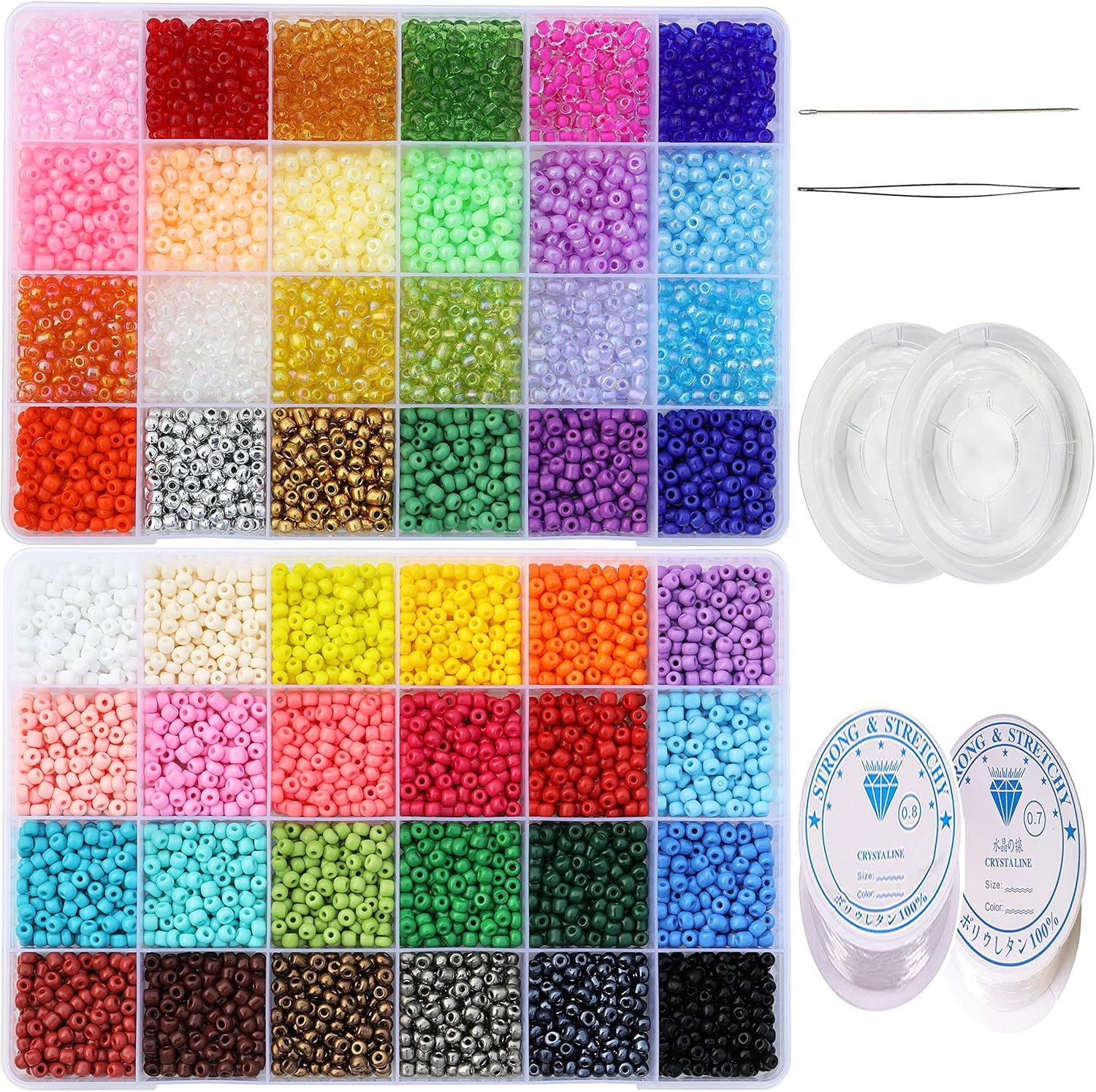 7200pcs 4mm Seed Beads - Assorted Colors, 6/0 Size - Perfect for Jewelry Making, Beading Crafts, DIY Projects