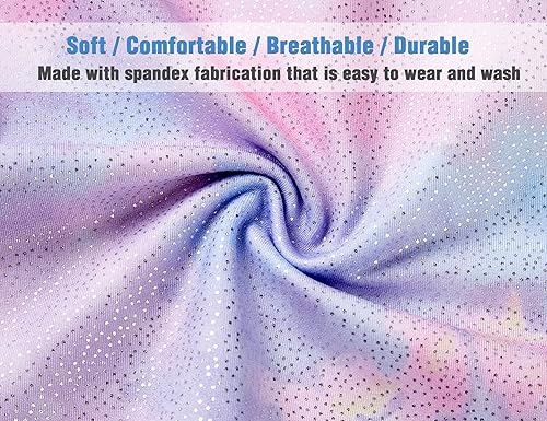 Miniatura 5 de TENVDA Gymnastics Leotards for Girls 2-12 Years Old Sparkly Multicolor Kids Tumbling Biketards Unitard