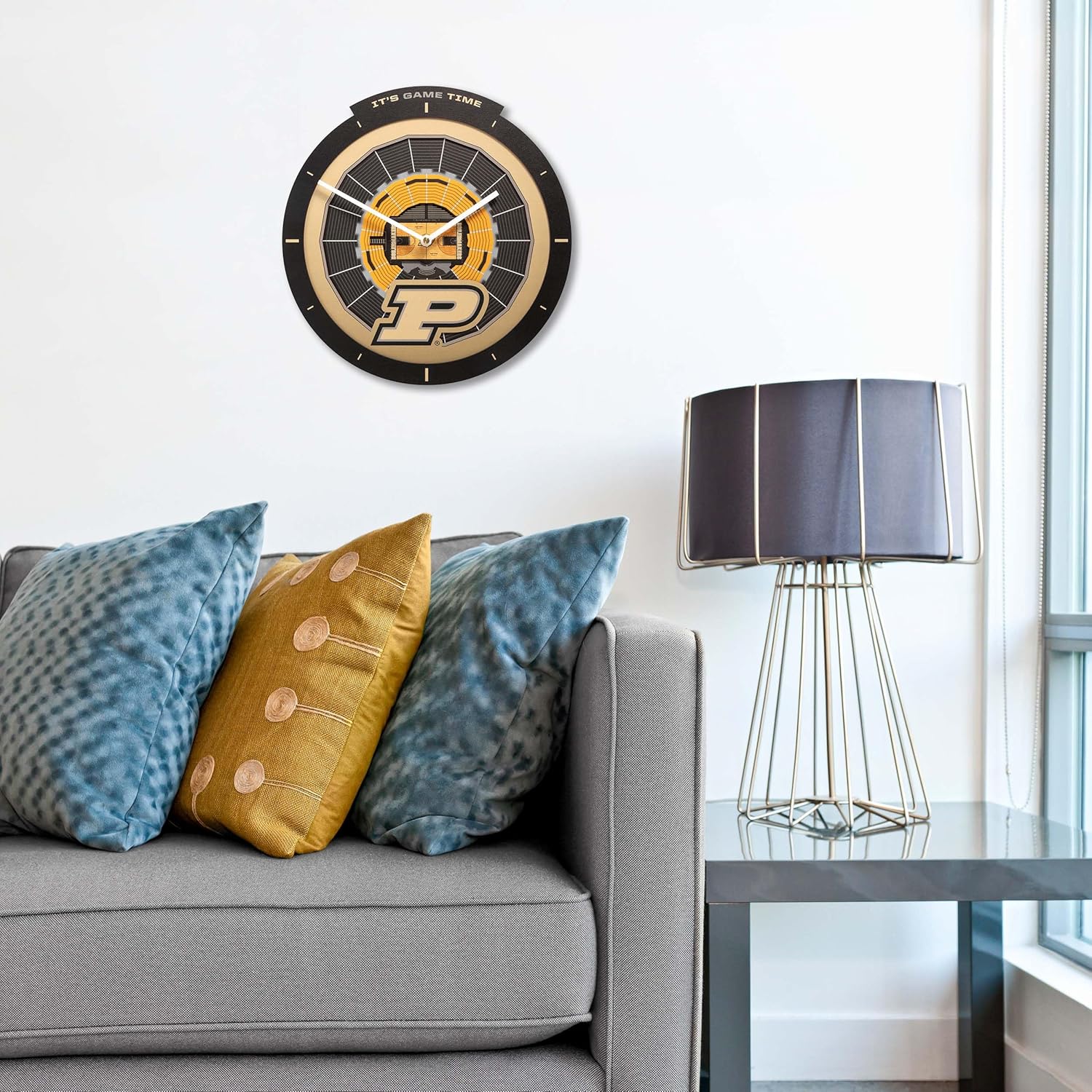 YouTheFan NCAA Purdue Boilermakers BB 3D StadiumView Clock