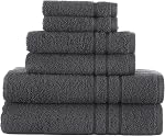 6 Ensemble de serviettes en pièces, 2 Serviettes de bain - 2 Serviettes à main - 2 Laver les vêtements, 100% Coton naturel turc, 600 GSM Extra douce et très absorbante (Sable chaud, Ensemble de 6)