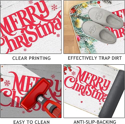 Miniatura 5 de Erweicet 2 tapetes y tapetes de cocina de Navidad, decoración de cocina de Navidad, antifatiga, decoración de Navidad para baño, hogar, interior, 17