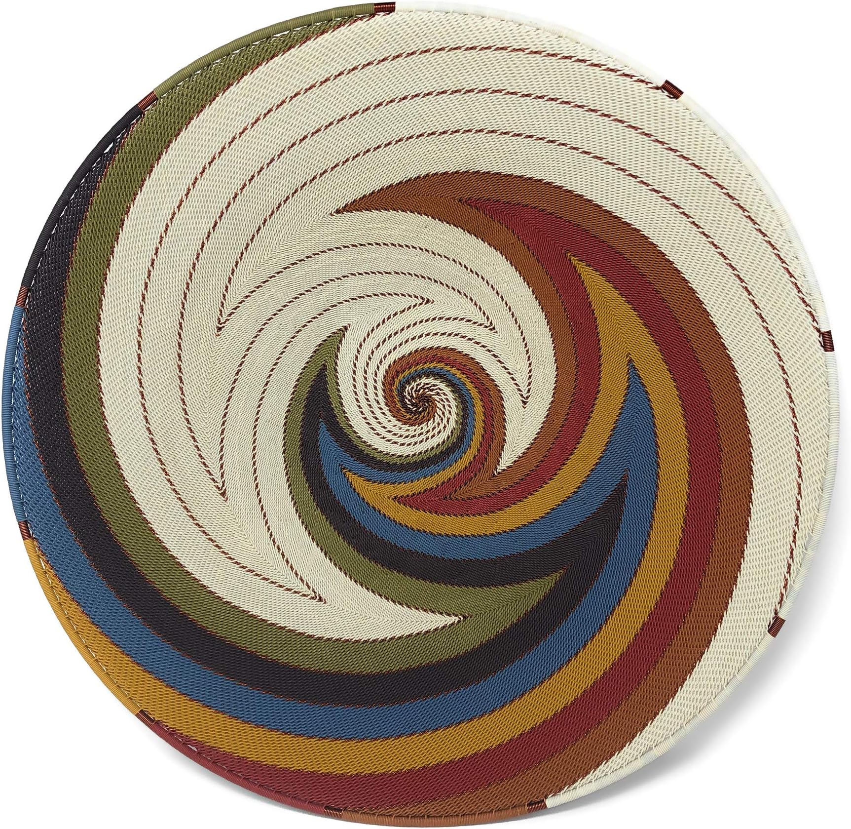 Bridge for Africa Fair Trade Zulu Telephone Wire 16-inch Platter Basket, White Desert
