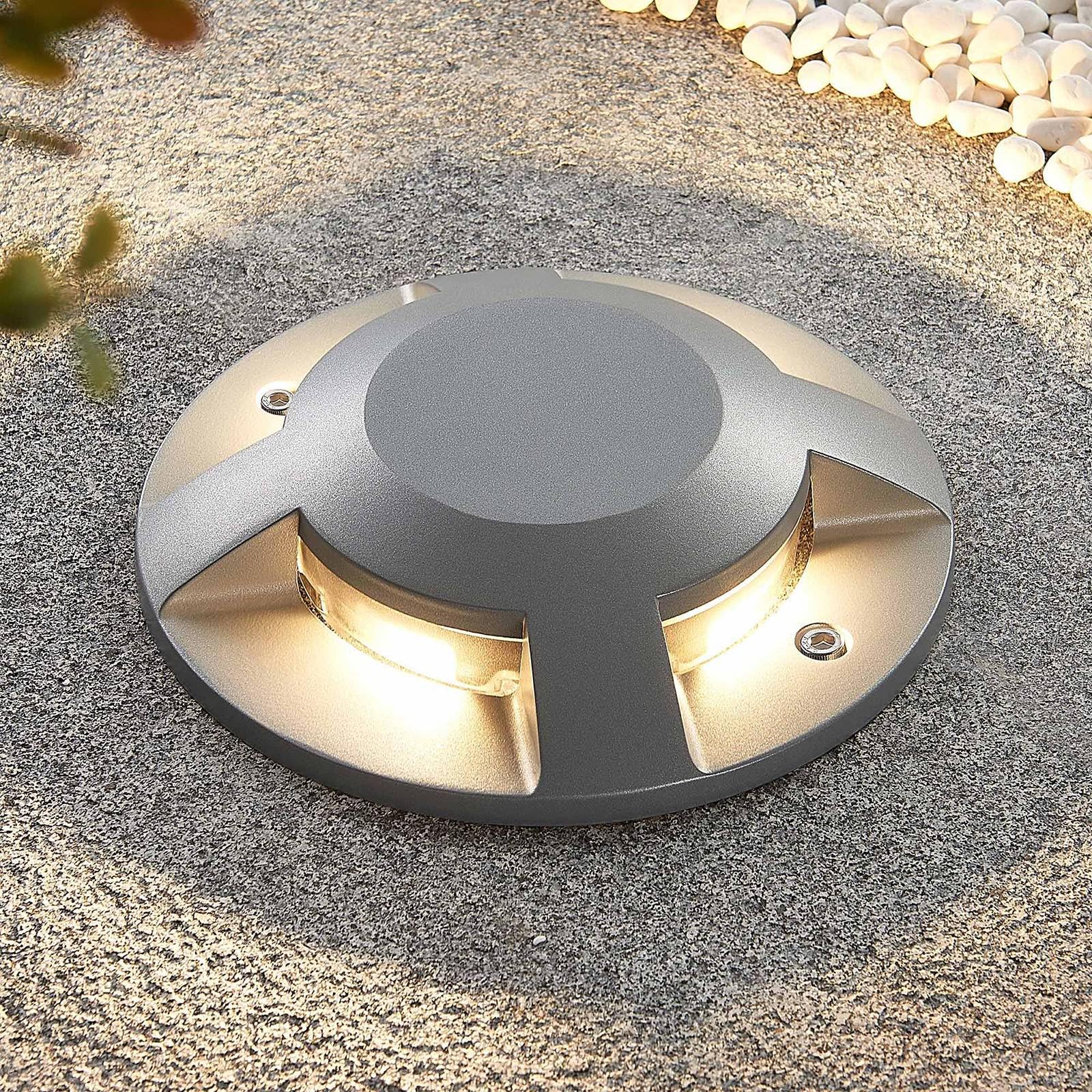 Lucande LED Außenleuchte Jeffrey (wasserdicht (Modern) in Alu aus Aluminium (1 flammig,) - Außenstrahler außen Spot für Garten Terasse Balkon & Haus