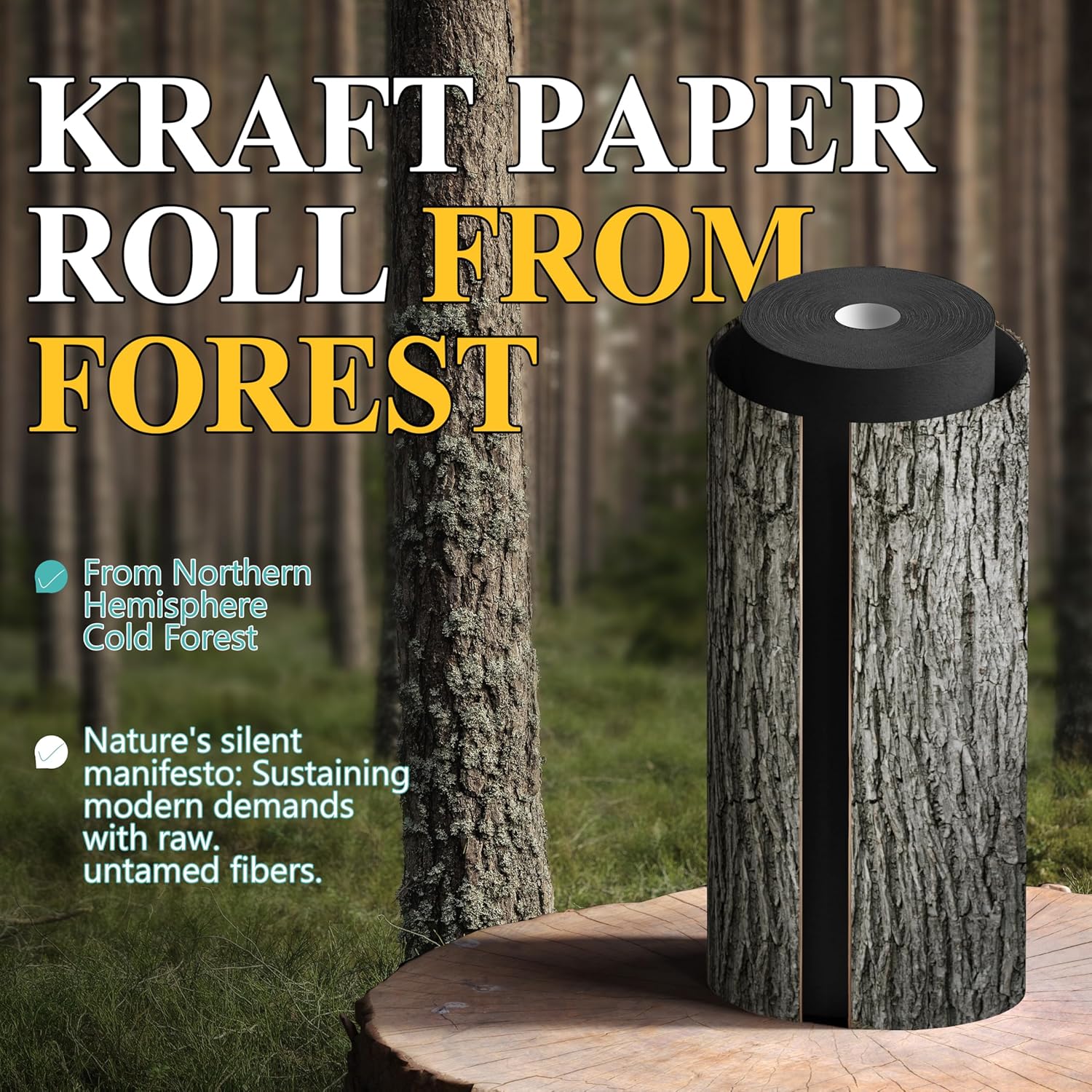 BAIJIALI 36" x 2,400" (200') Kraft Paper Roll for Craft Bulletin Board Paper Art Table Covering Crafting Gift Wrapping Bouquet Packing Parcel (Black, 36" x200')