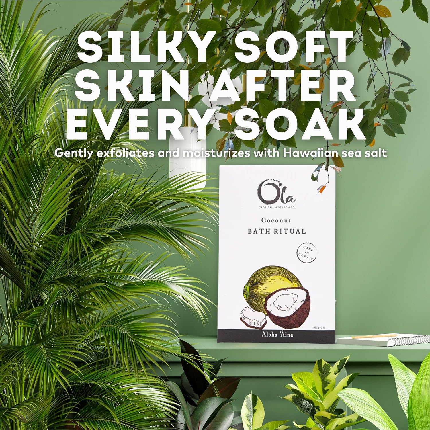 Ola Tropical Apothecary Coconut Scented Bath Hawaiian Sea Salt Rituals 3 Pack - 2 oz