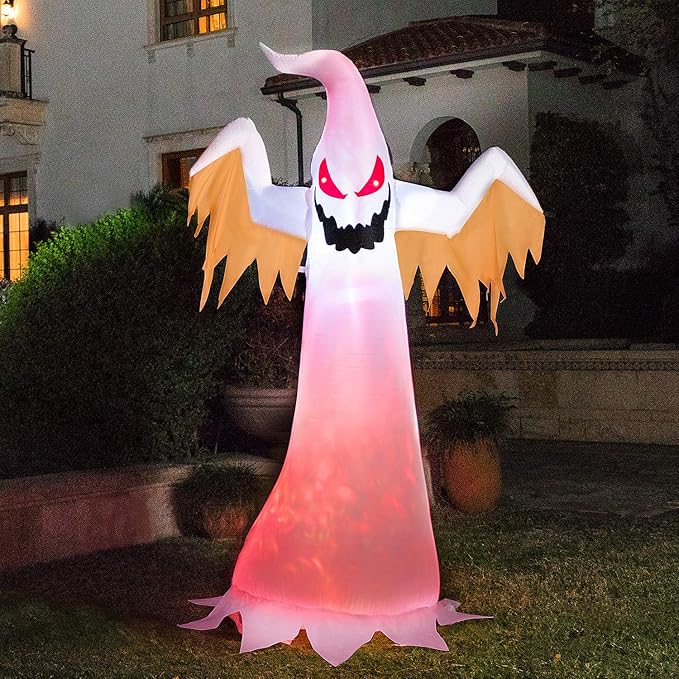 VIVOHOME 8FT Halloween Inflatable Yard Decor - Giant Red Ghost