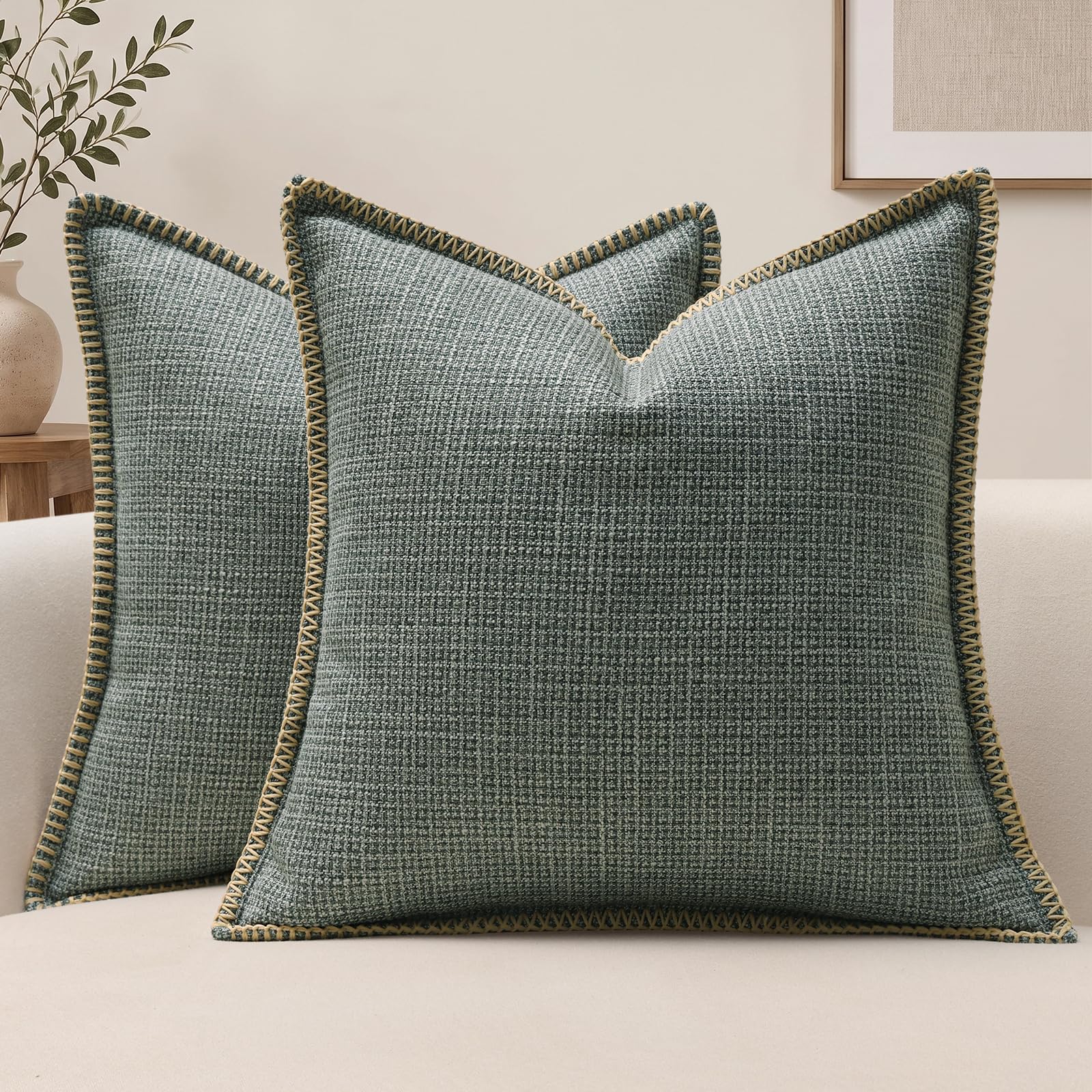 JOTOM Cushion Covers 60x60 cm Pack of 2 Dark Grey