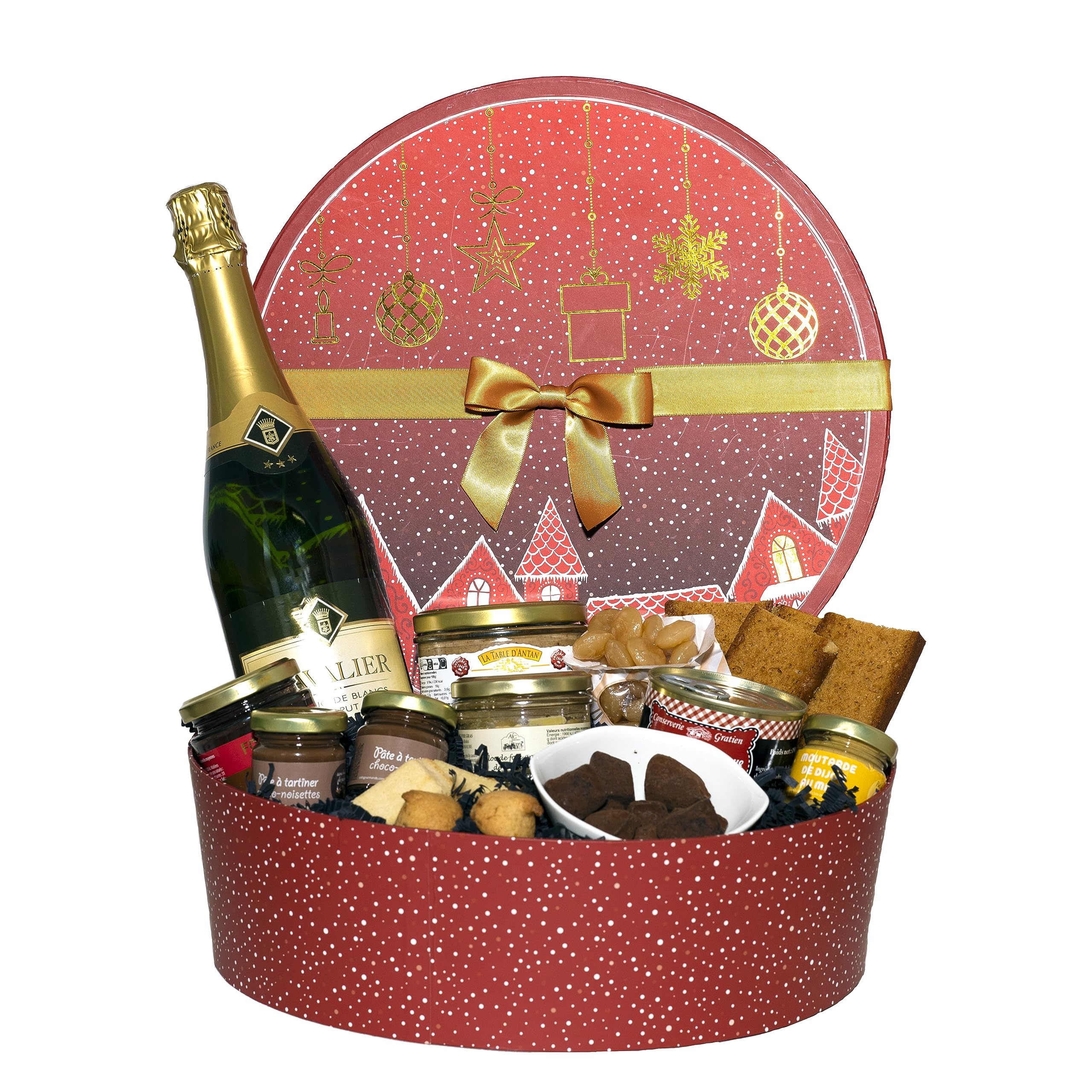 COLIS GOURMANDS – Cesta con relleno – Estuche gourmet para regalar, ideal para regalo del día de la madre, día del padre, cumpleaños, Navidad, retiro – Cesta recortada