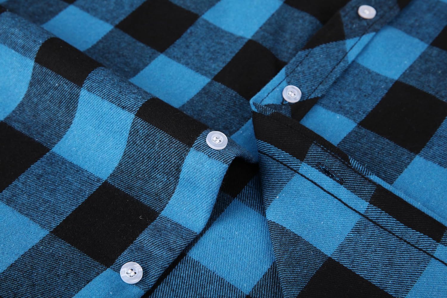 Mens Flannel Shirts Button Down Casual Shirts Long Sleeve Plaid Shirts with Chest Pocket - Image 6