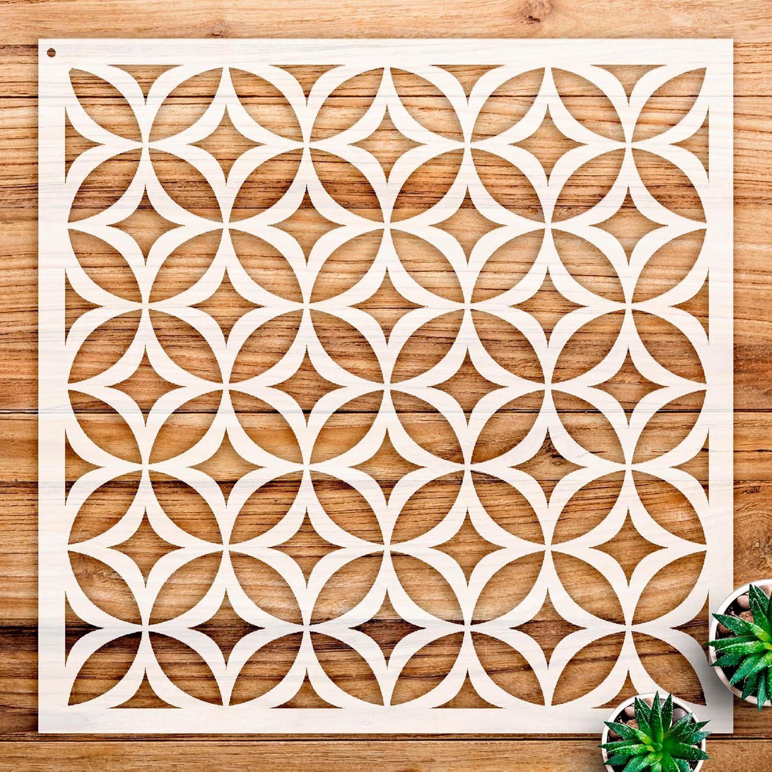 Circle Star repeatable Pattern Stencil for Walls and Crafts, Reusable Mylar Template, Ideal for Home Decor and Creative Projects - Size A1 (23.4" x 23.4")